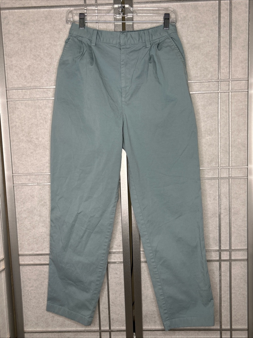 Gap Women's Mineral Blue High Rise Tapered Leg Twill Pants Chino Size 8